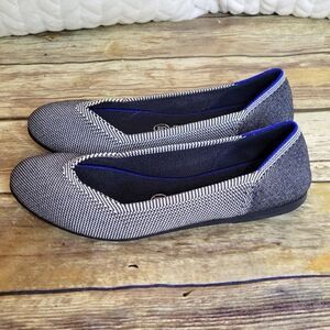 Rothy's Black and White Rounded Toe Ballet Flats Size 7.5